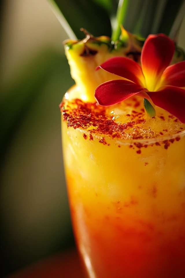 Spicy Pineapple Tequila Sunrise for a Tropical Twist