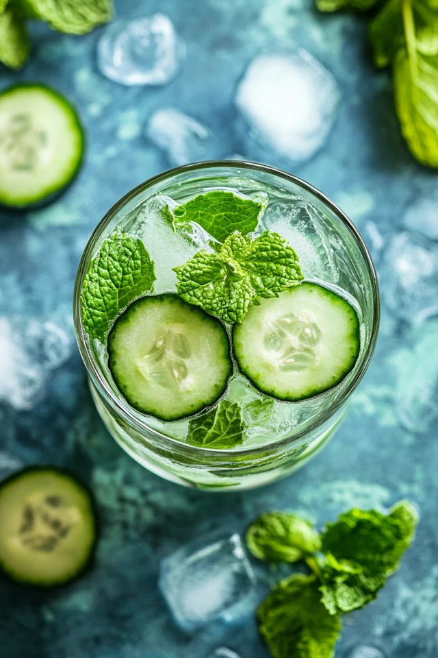 Gin and Tonic with Fresh Cucumber & Mint