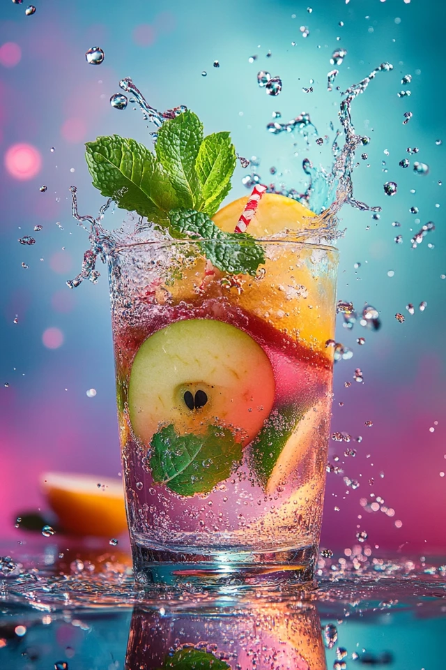 Apple Mint Juice with a Splash of Lemon for a Cool Twist