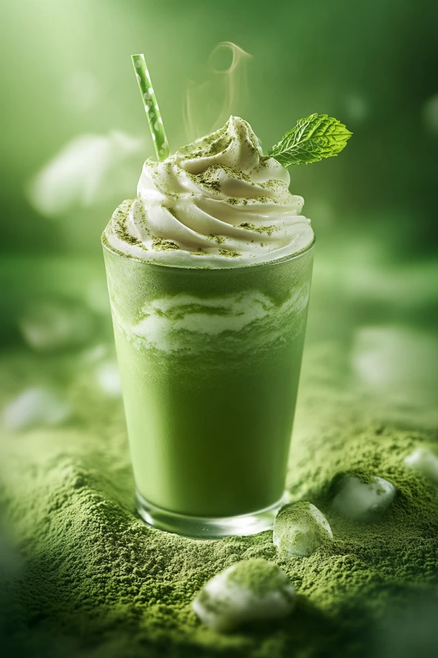 Matcha Green Tea Smoothie with a Hint of Mint