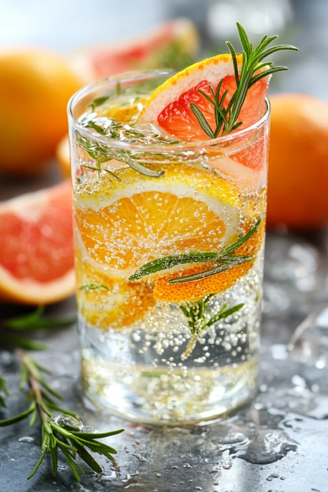 Grapefruit Rosemary Infused Water with a Zesty Twist