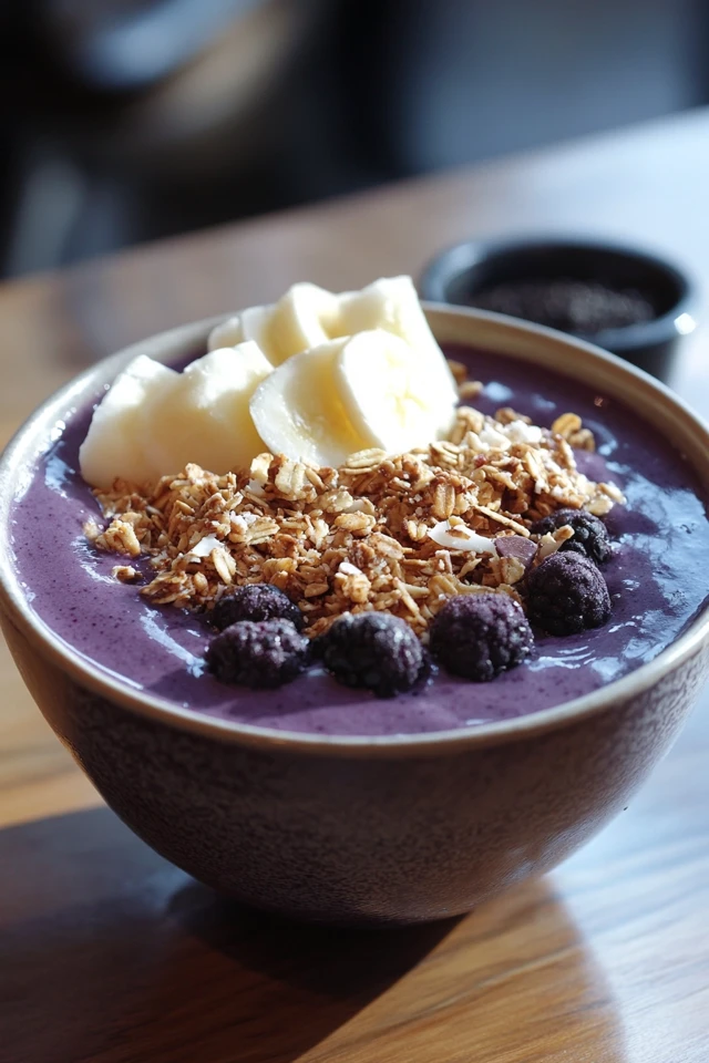 Acai Berry Smoothie Bowl with Coconut and Granola