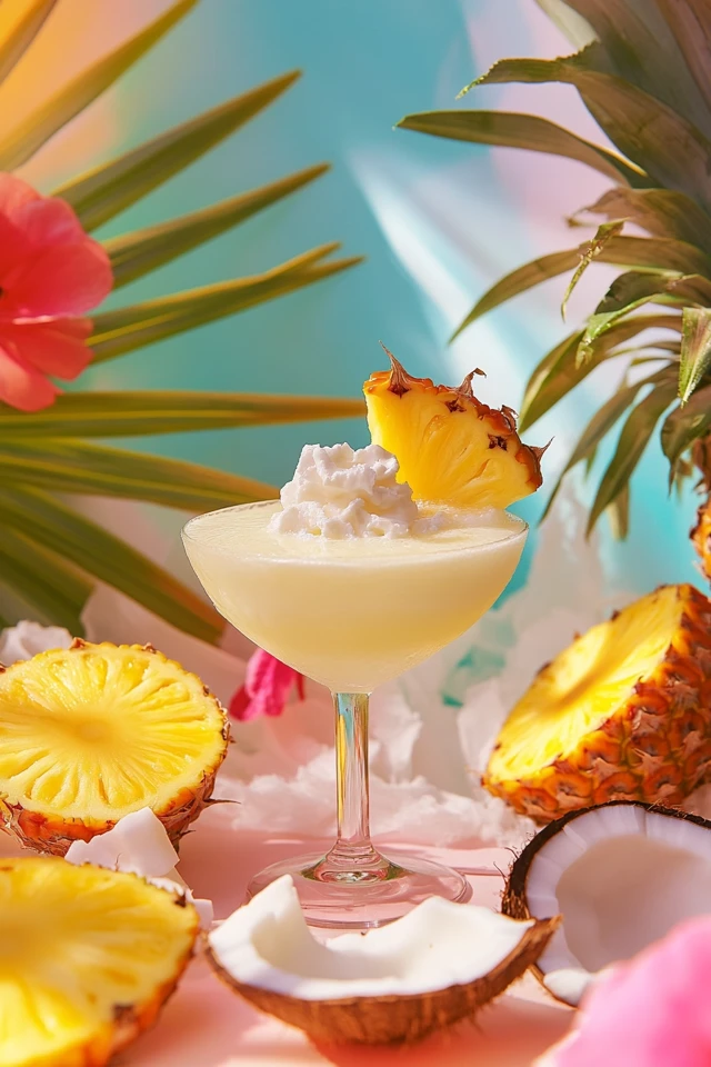 Virgin Piña Colada with Coconut Cream & Pineapple