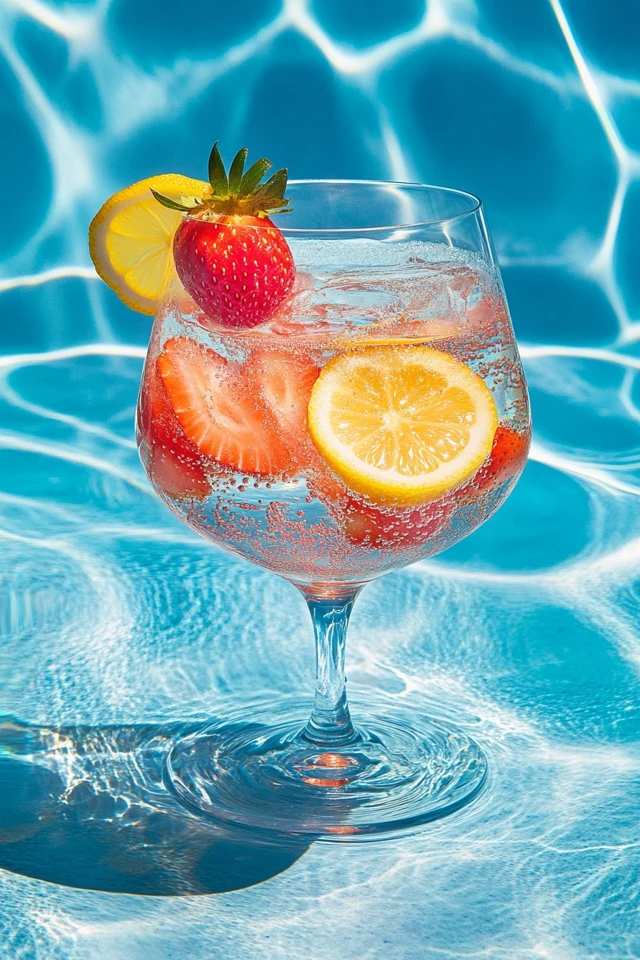 Strawberry Lemonade Vodka Punch for a Pool Party