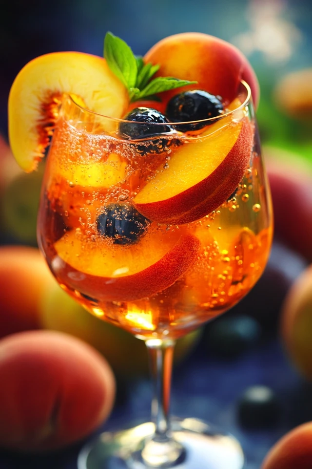 Peach Sangria with Fresh Summer Fruits