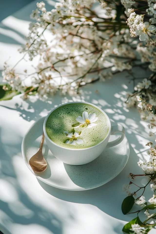 Matcha Coconut Latte with a Refreshing Green Boost