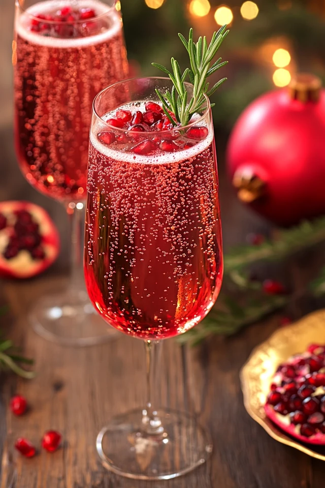 Pomegranate Prosecco Spritzer: Festive and Sparkling