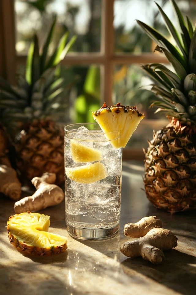 Pineapple Ginger Infused Water: A Tropical, Spicy Hydrator