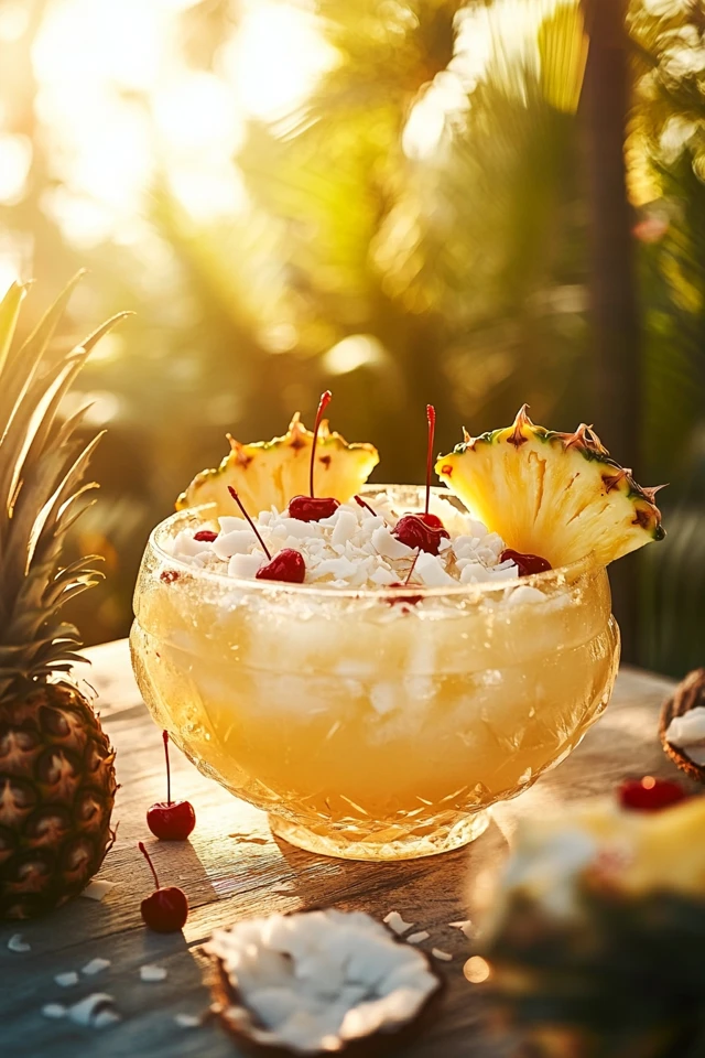 Pineapple Coconut Rum Punch: A Tropical, Creamy Drink