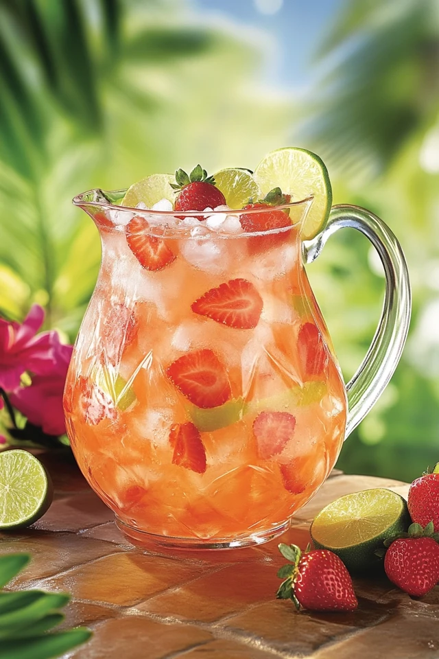 Strawberry Lime Punch: A Sweet, Zesty Party Cocktail