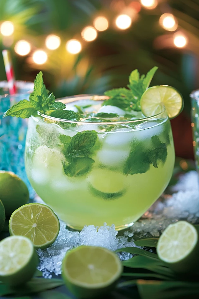 Mojito Party Punch: A Refreshing Minty Rum Punch