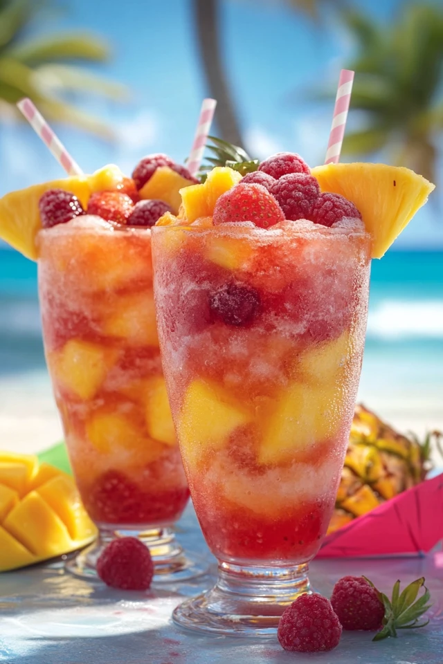 Frozen Fruit Punch: A Sweet, Frozen Party Cocktail