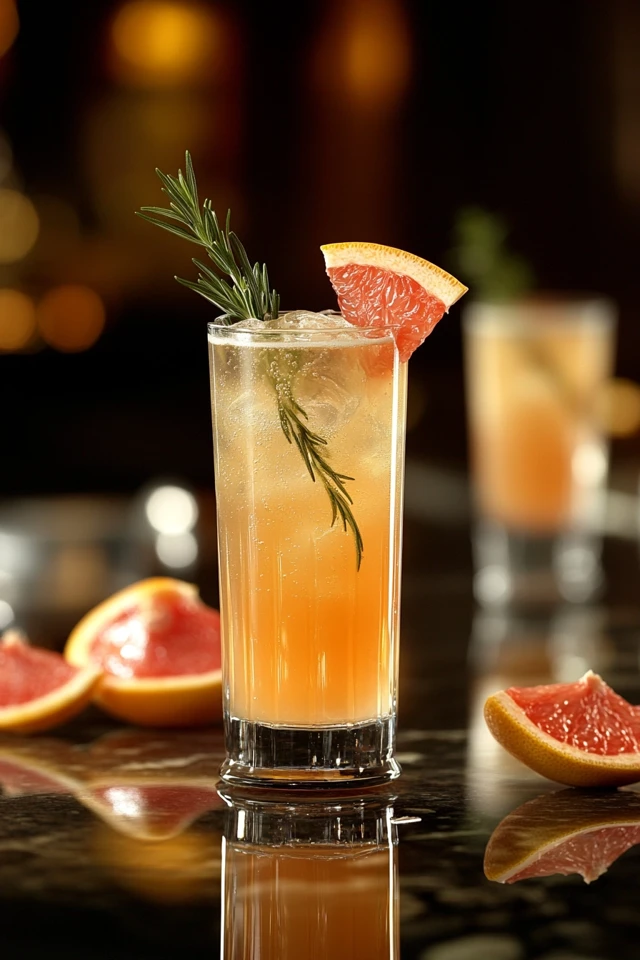 Grapefruit Rosemary Fizz: Herbal and Citrusy