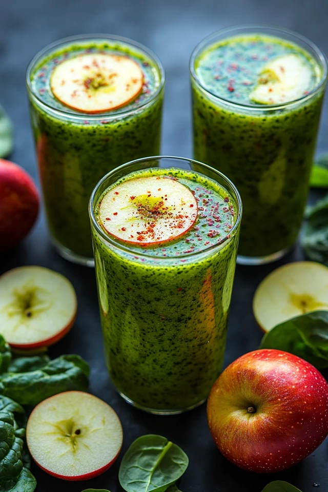 Sweet Green Juice: Spinach, Kale, and Apple Perfection