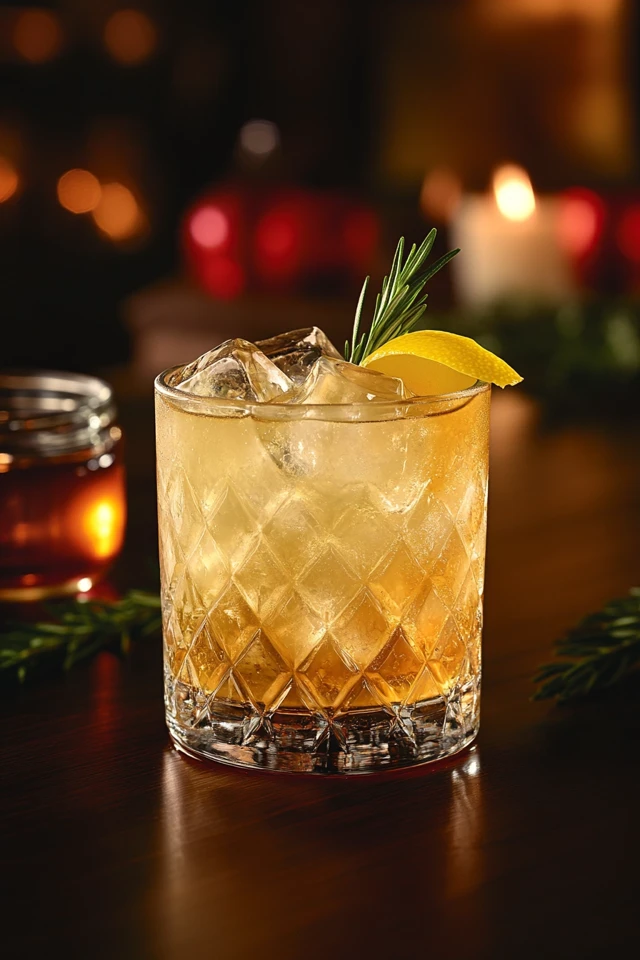 Rosemary Honey Whiskey Sour: Herbal and Warm