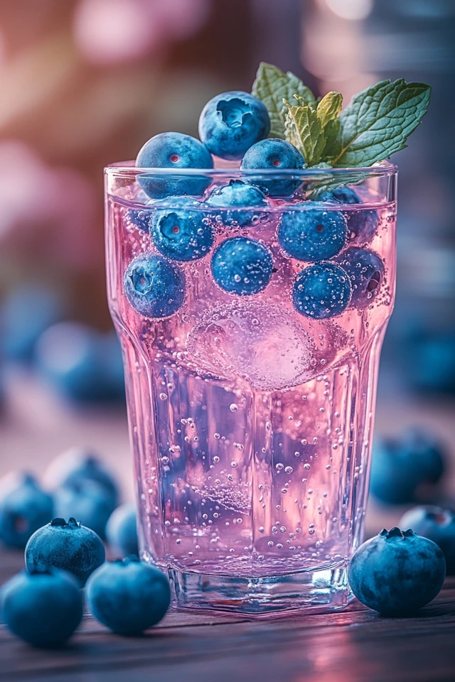 Blueberry Mint Sparkling Water: Light and Bubbly