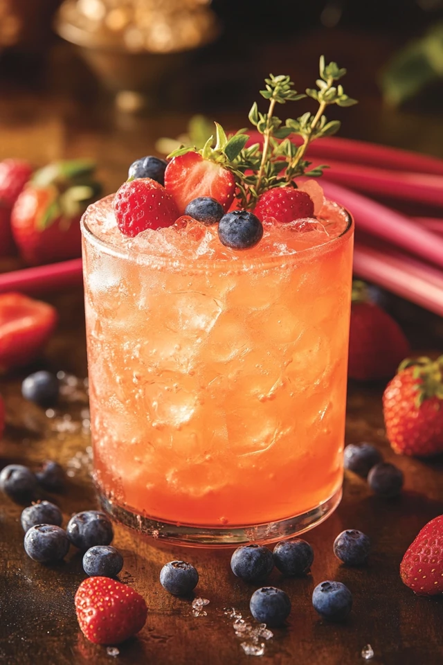 Strawberry Rhubarb Gin Smash: Perfectly Tart and Sweet