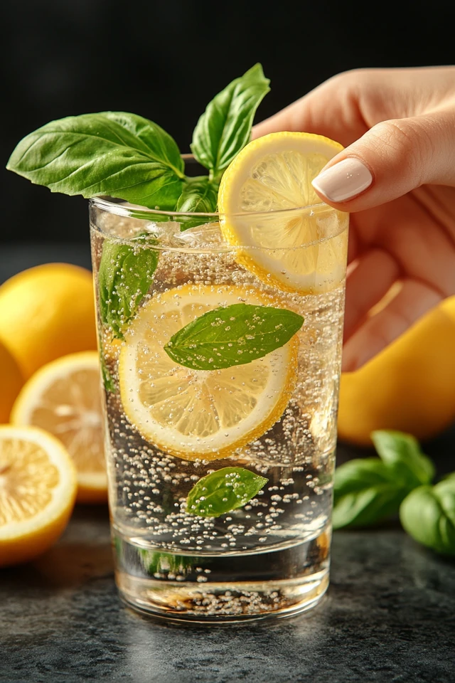 Lemon Basil Spritzer: A Herbal Citrus Fusion