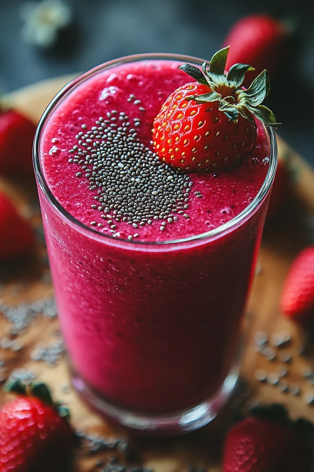 Strawberry Chia Protein Smoothie: A Nutrient-Rich, Sweet Sip