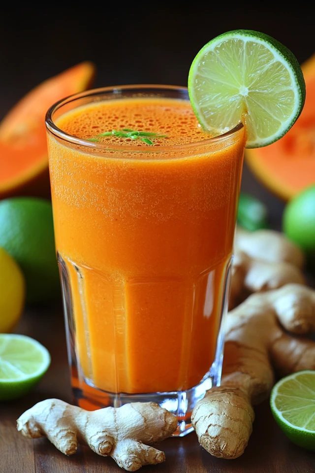 Papaya Ginger Lime Juice: Sweet, Spicy, and Refreshing